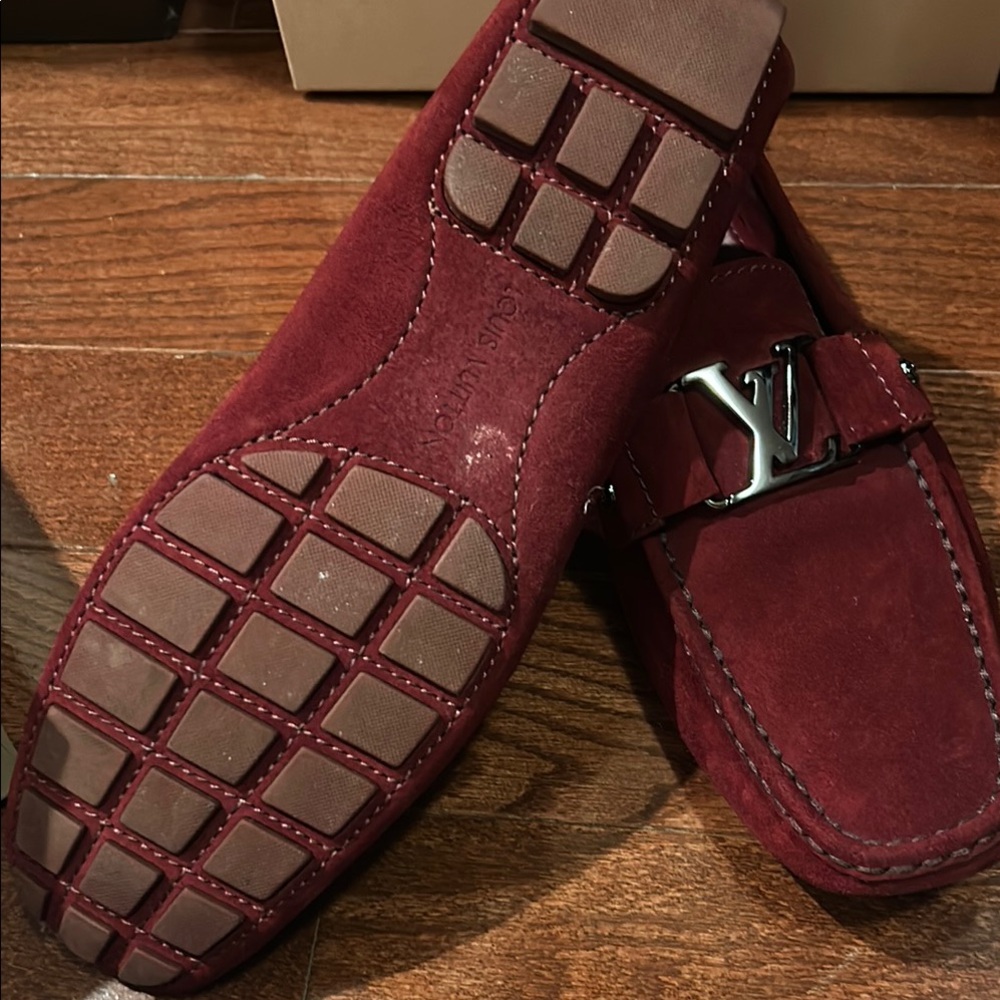 Louis Vuitton Red Suede Men's Loafers - Picture 2 of 3